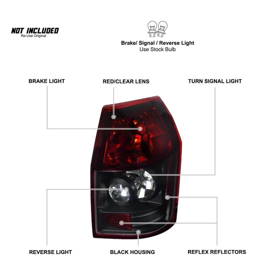 新品／翌日出荷 VHNROFE Black/Red Tail Lights Rear Brake Lamps Left+Right Heavy 並行輸入品