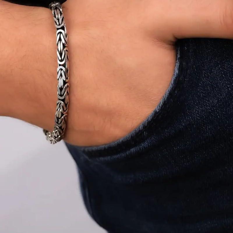 スターリングシルバーキューブバリビザンチンキングチェーンメンズブレスレット925 Amazon | ファッション 925 スターリングシルバー クラシック