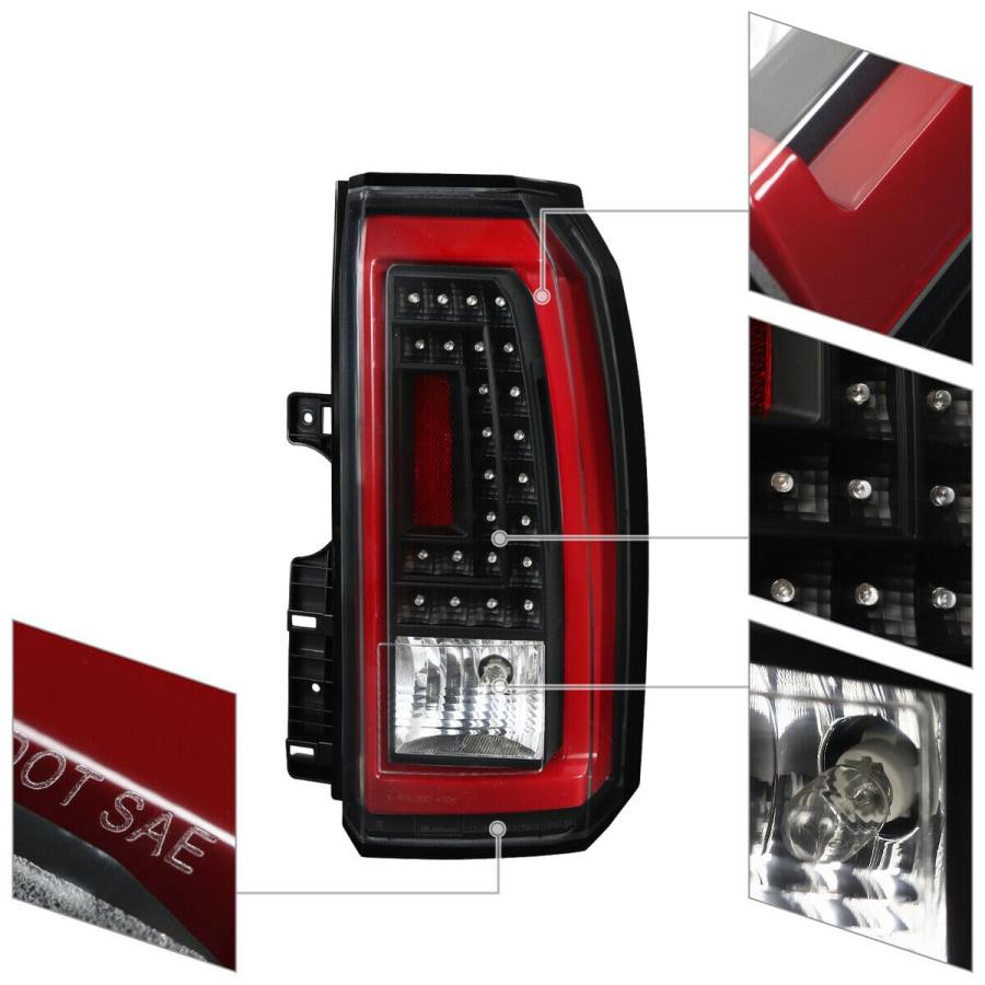 柔らかな質感の Mniofexk Tail Lights Brake Lamps Red DRL Tube Heavy Duty ABS Pla 並行輸入品