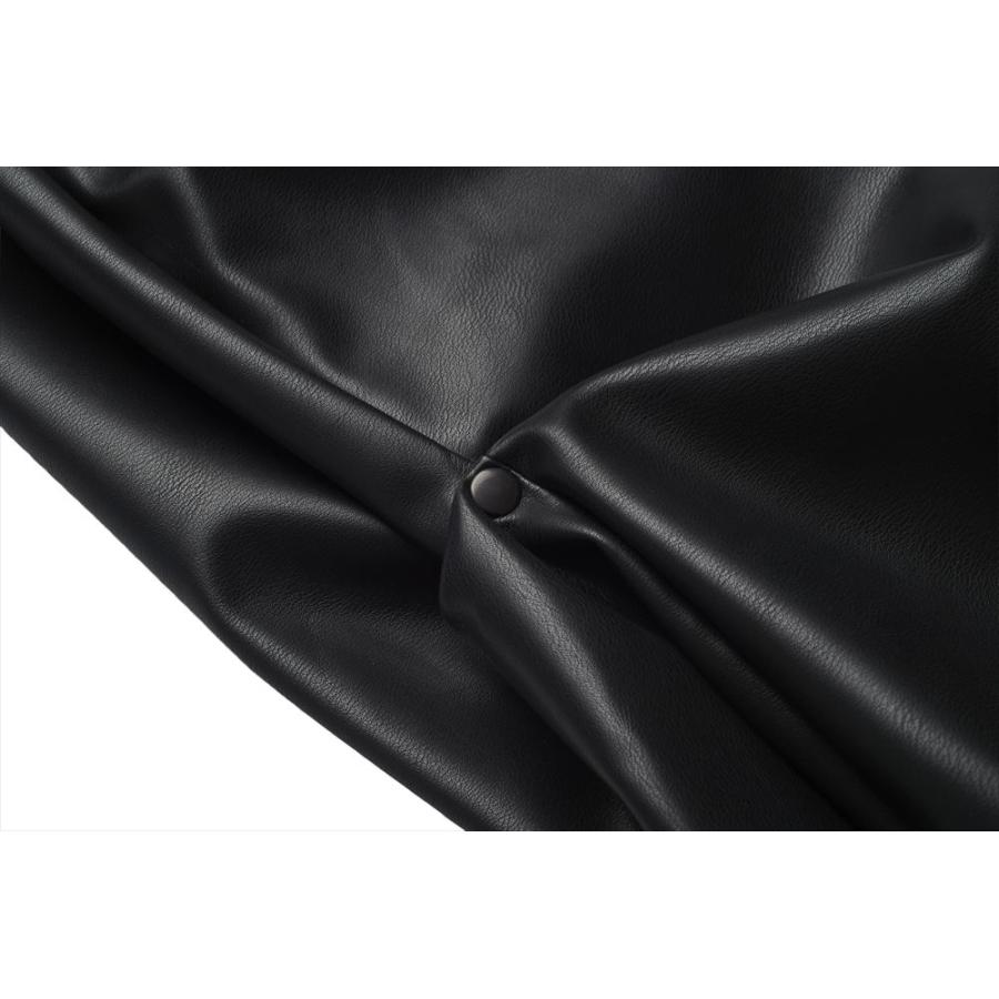 NO ID.（ノーアイディー） シンセティックレザーリベットトラウザーズ