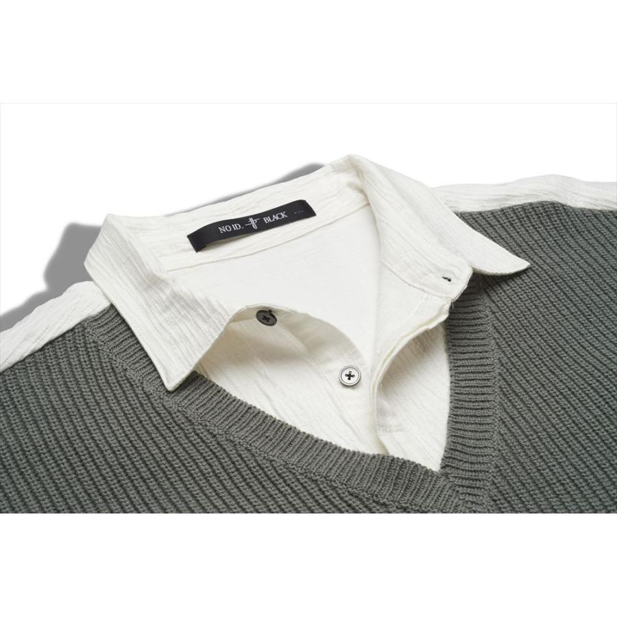 NO ID.（ノーアイディー） ドッキングニットBIG−SH シャツ