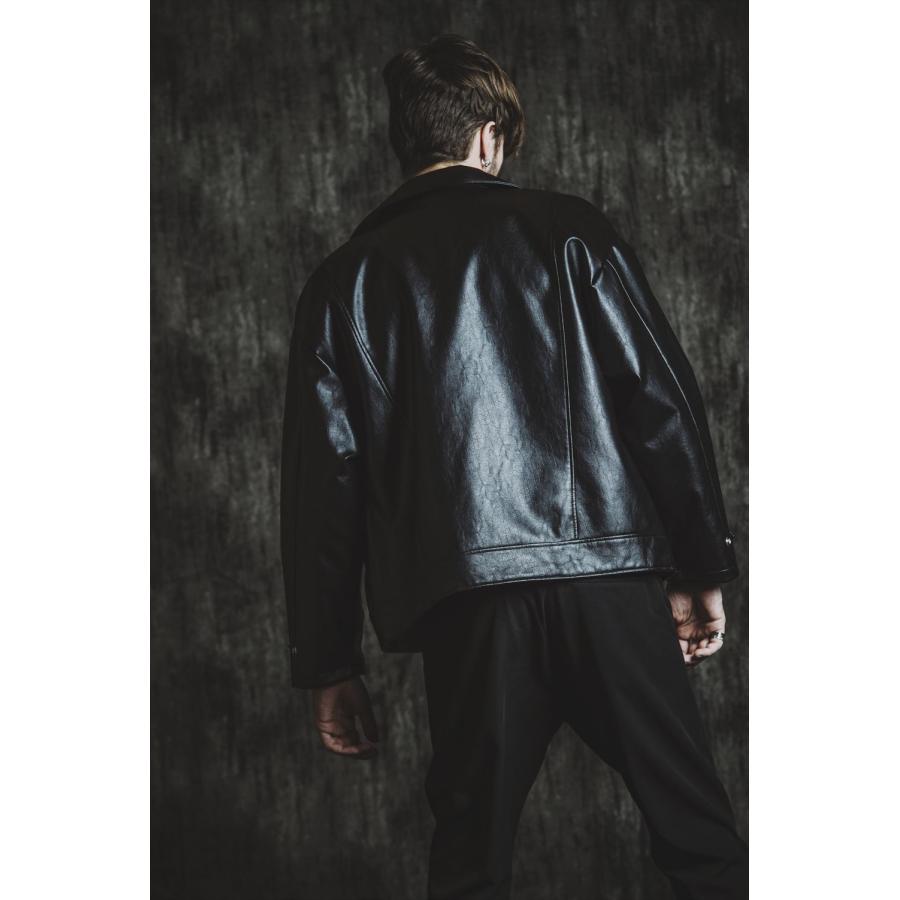 NO ID.（ノーアイディー） シンセティックレザーBIGライダースJKT