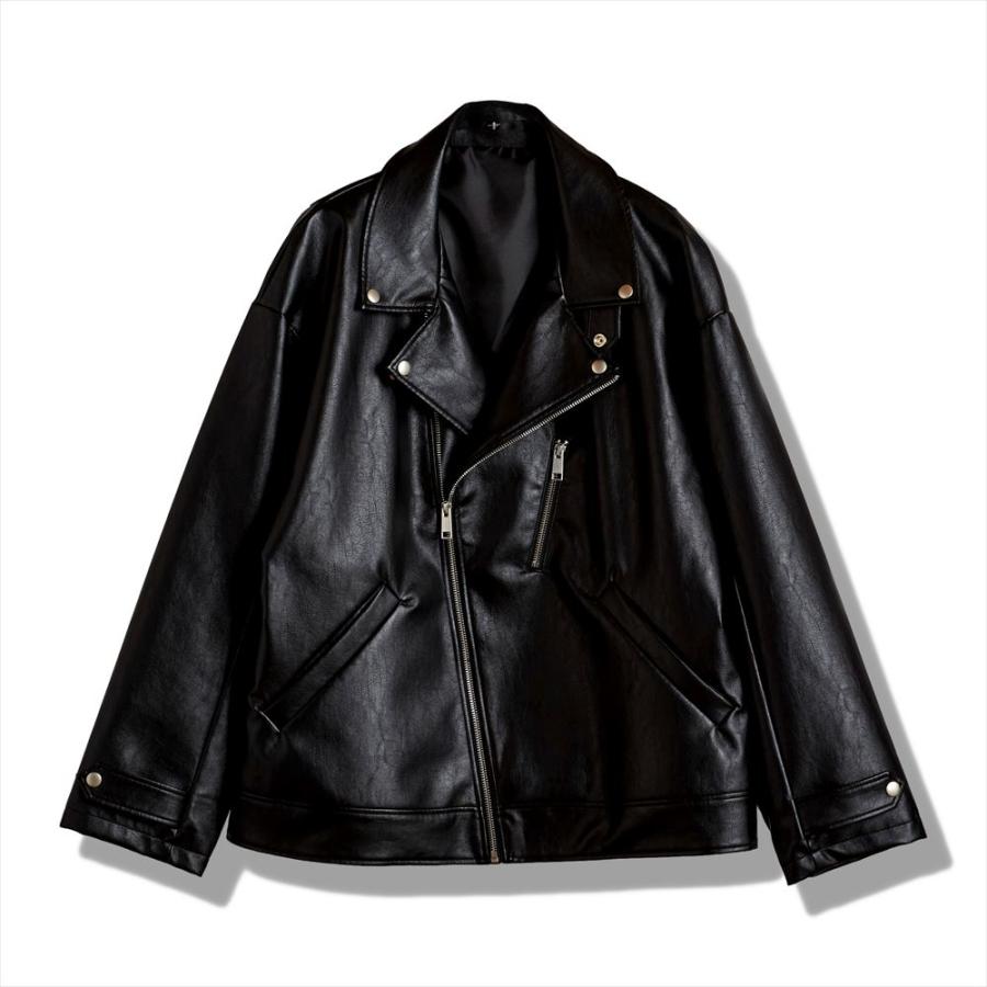 ノーアイディー　ライダースジャケット NO ID. ノーアイディー シンセティックレザーBIGライダース