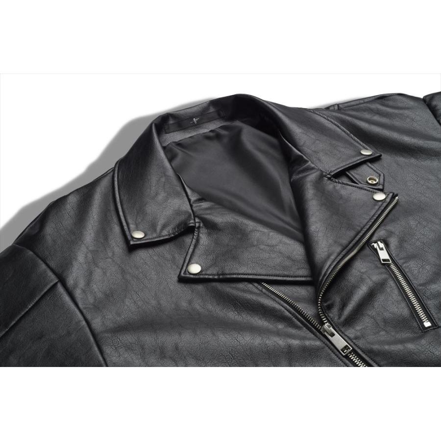 NO ID.（ノーアイディー） シンセティックレザーBIGライダースJKT