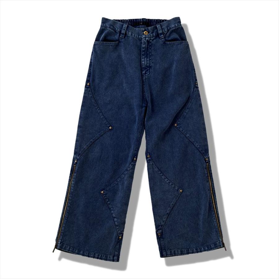 NO ID.（ノーアイディー） サイドパッチZIPワイドフレアPT パンツ