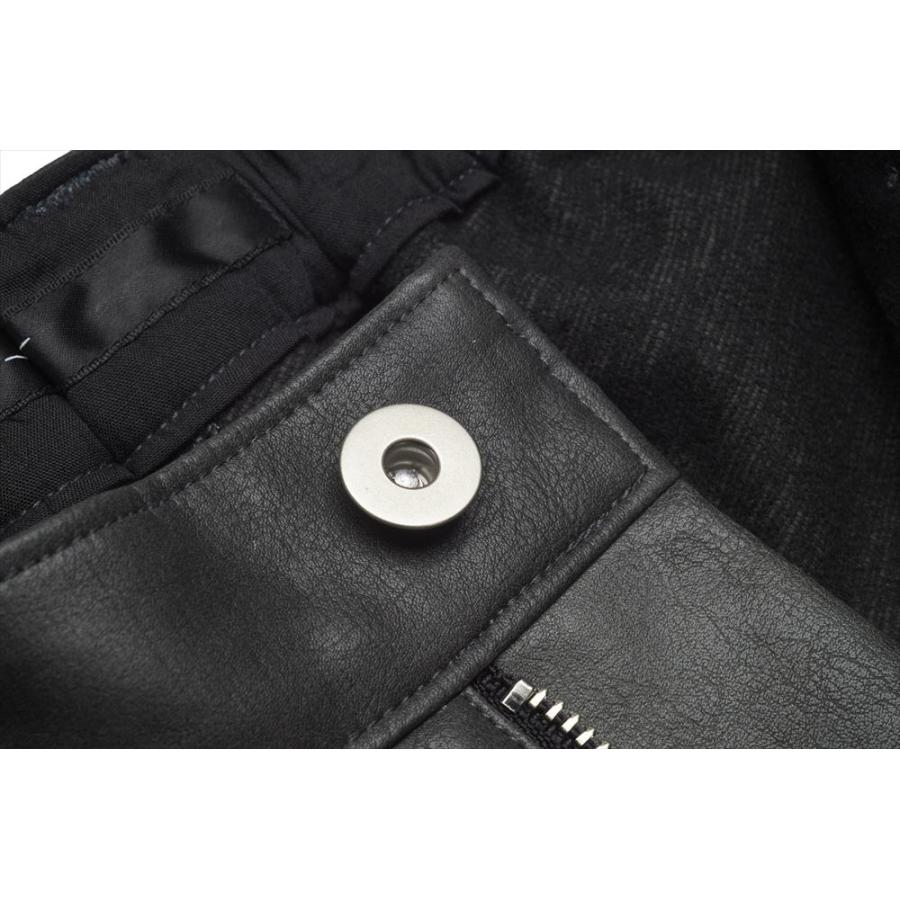 NO ID.（ノーアイディー） シンセティックレザーZIPフレアPT