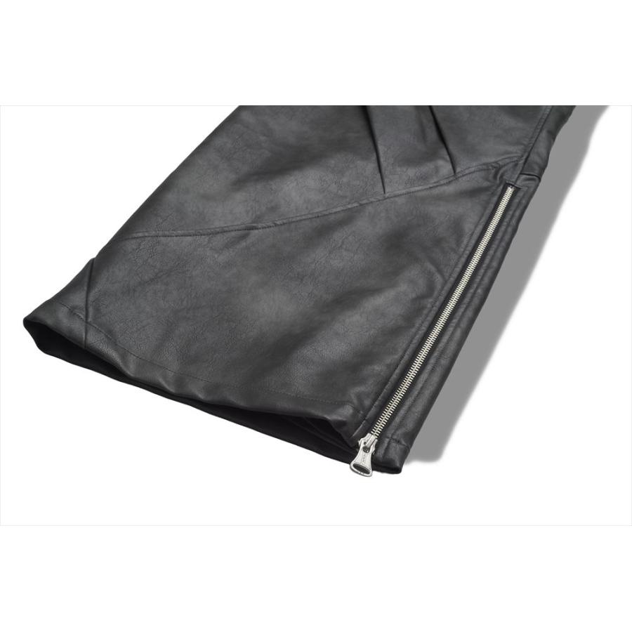 NO ID.（ノーアイディー） シンセティックレザーZIPフレアPT