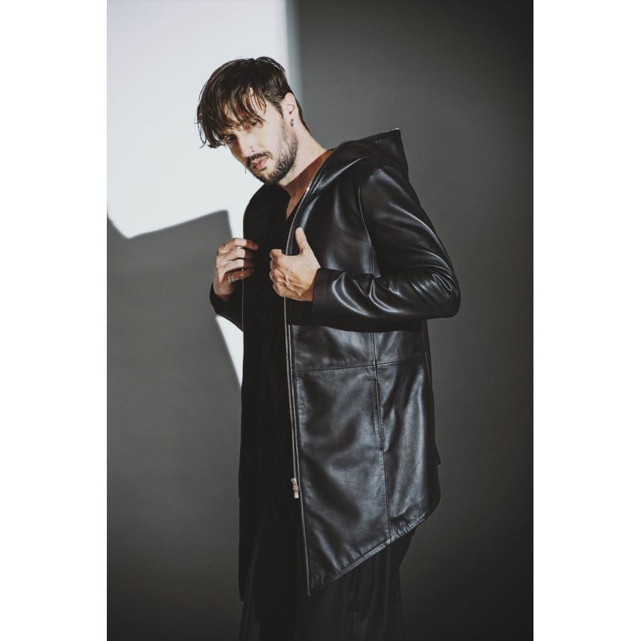NO ID.（ノーアイディー） シープレザーフードJKT レザージャケット