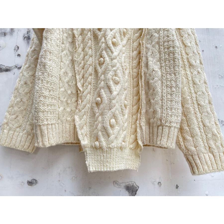 美品 77circa リメイク　フィッシャーマンニット　アイボリー 楽天市場】77circa / 77サーカ circa make oval cutback fisherman