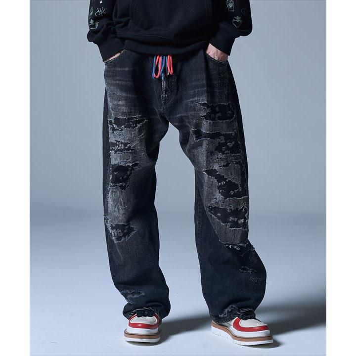 glamb グラム Heavy Damage Wide Denim グランジワイドデニム