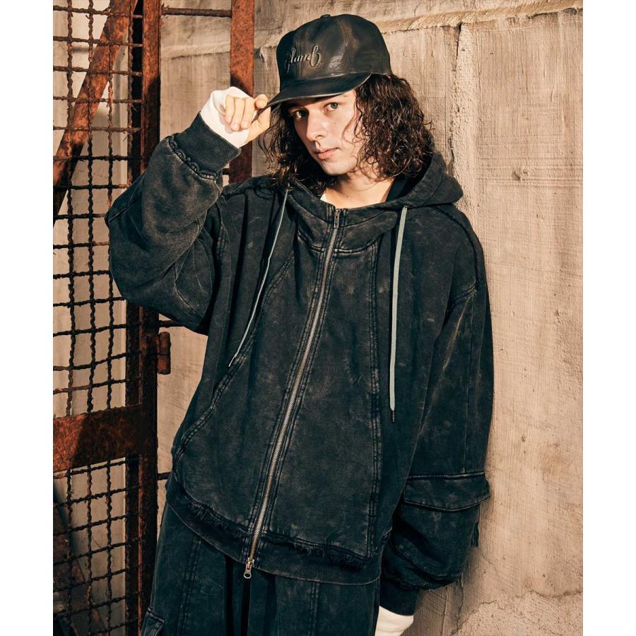 glamb（グラム） Distorted High Neck Hoodie / ディストーテッド 