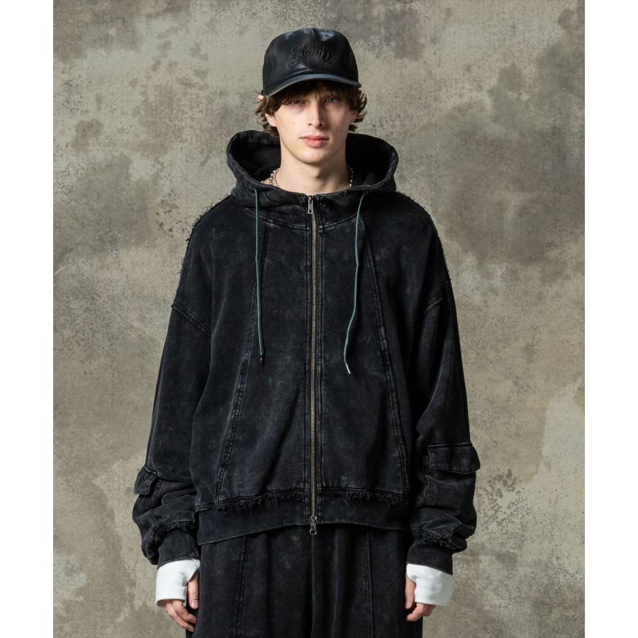 glamb（グラム） Distorted High Neck Hoodie / ディストーテッド 