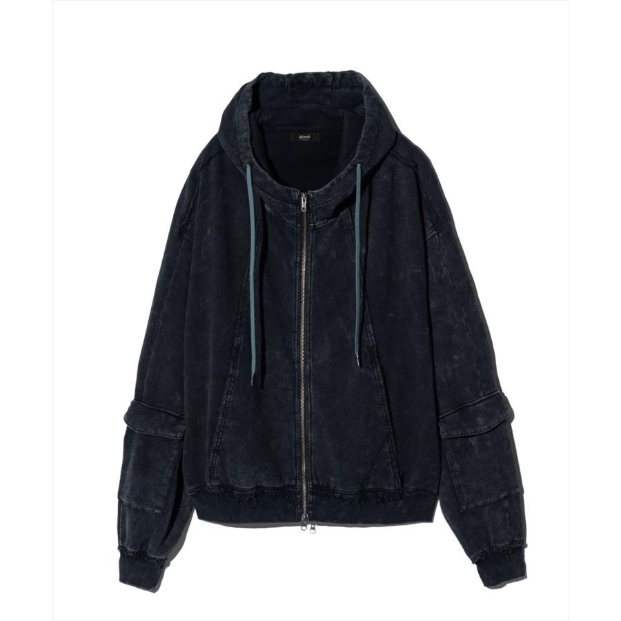 glamb（グラム） Distorted High Neck Hoodie / ディストーテッド 