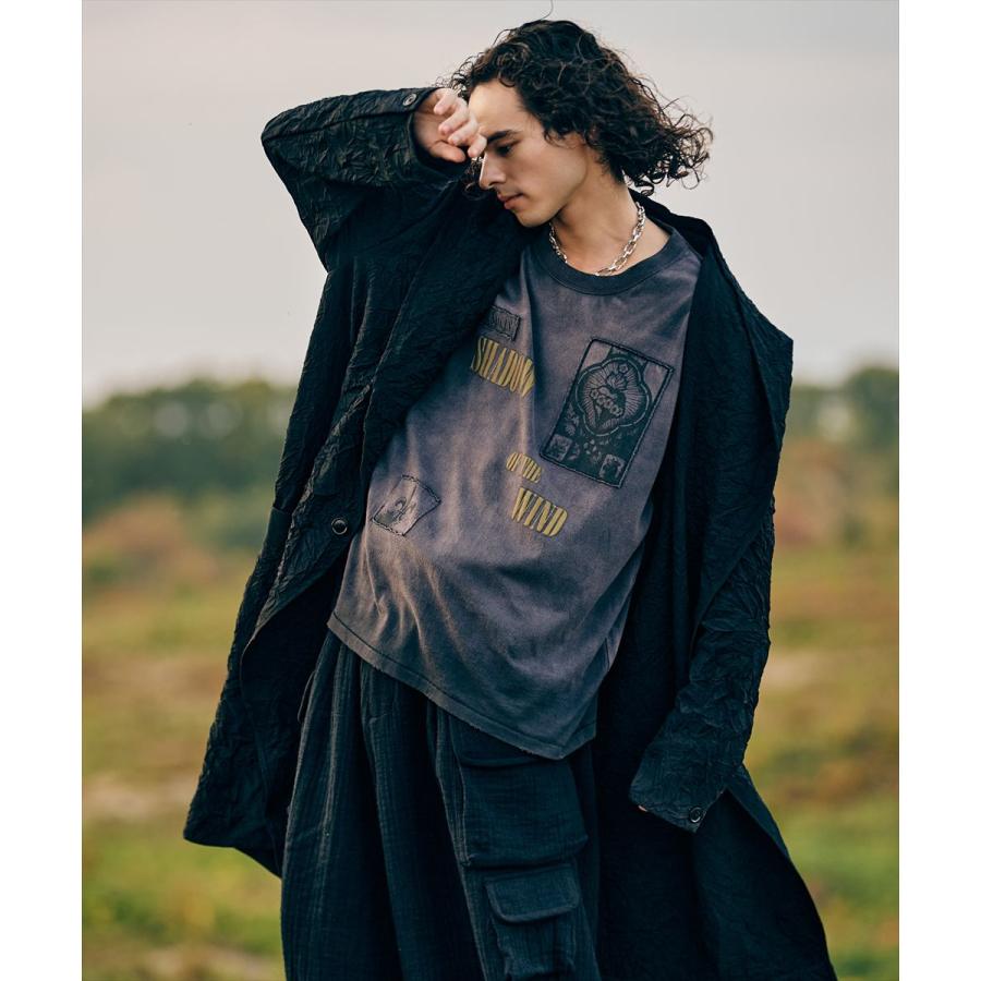 Crinkle Shawl Collar Coat / クリンクルショールカラーコート　glamb グラムの画像