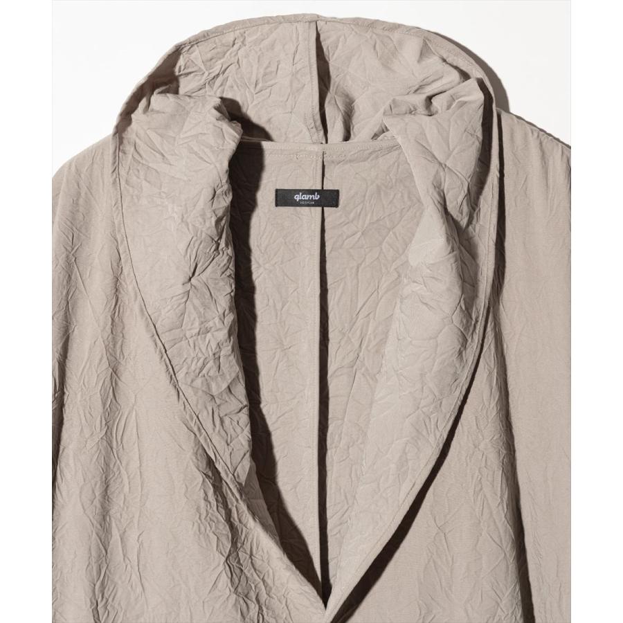 Crinkle Shawl Collar Coat / クリンクルショールカラーコート　glamb グラムの画像