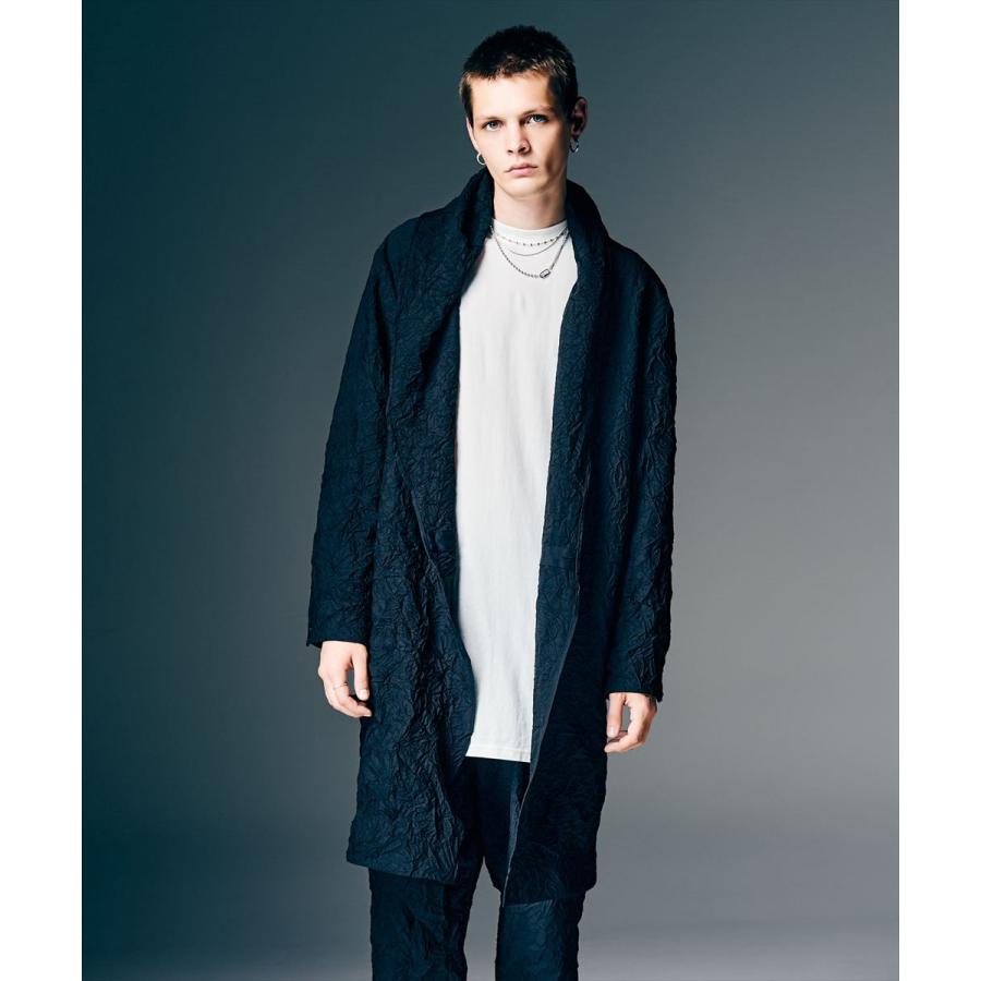 Crinkle Shawl Collar Coat / クリンクルショールカラーコート　glamb グラムの画像