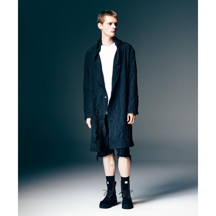 Crinkle Shawl Collar Coat / クリンクルショールカラーコート　glamb グラムの画像