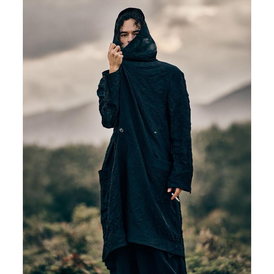 Crinkle Shawl Collar Coat / クリンクルショールカラーコート　glamb グラムの画像