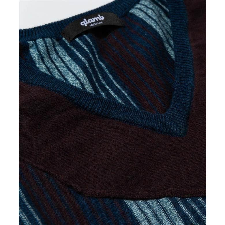 魅了 グラム Coen glamb stripe コーエンストライプニット knit ニット、セーター カラー:ブルー