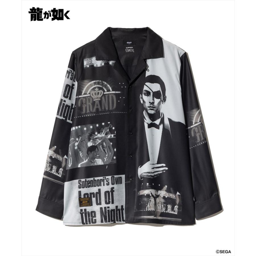 glamb × 龍が如く　長袖シャツ　真島吾朗　ブラック　Mサイズ glamb（グラム） 龍が如く 真島吾朗 Cabaret Master Majima Shirt