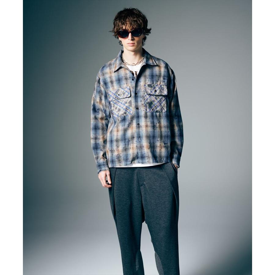 glamb（グラム） Grunge Stain Check Shirt / グランジステイン