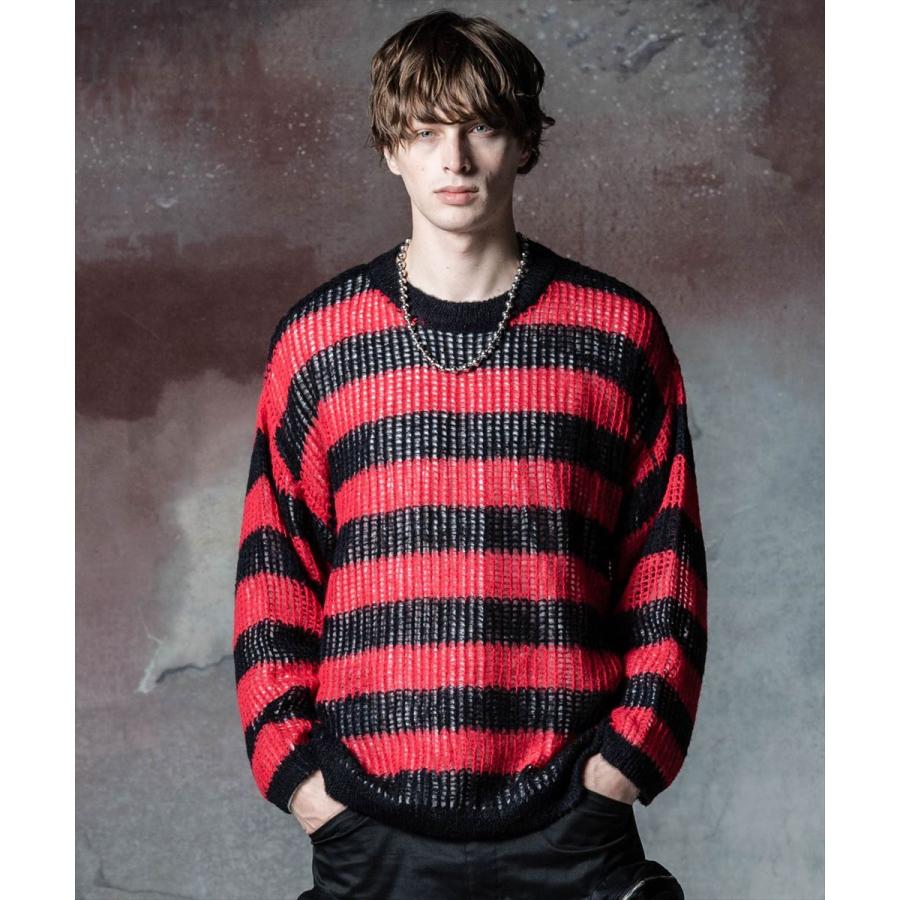 glamb（グラム） Mesh Border Knit メッシュボーダーニット 