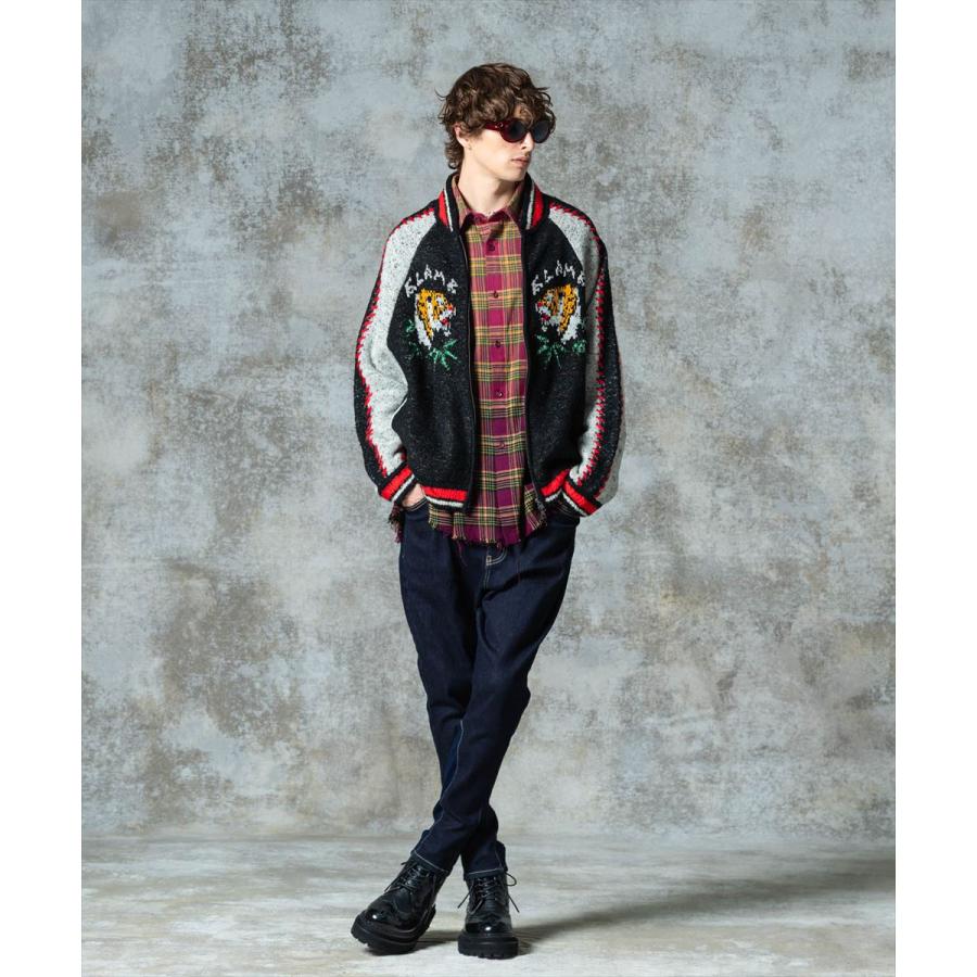 グラム Bleach Check Shirt / ブリーチチェックシャツ glamb