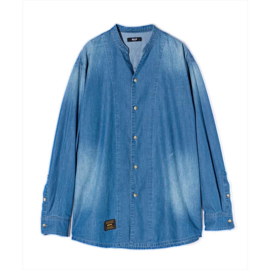 トップス glamb Band Collar Denim Shirt glamb（グラム） Band Collar Denim Shirt / バンドカラーデニムシャツ