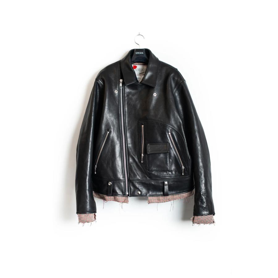 DDUD ライダースジャケット JUNRED(ジュンレッド) / フェイクレザーダブルライダースジャケット
