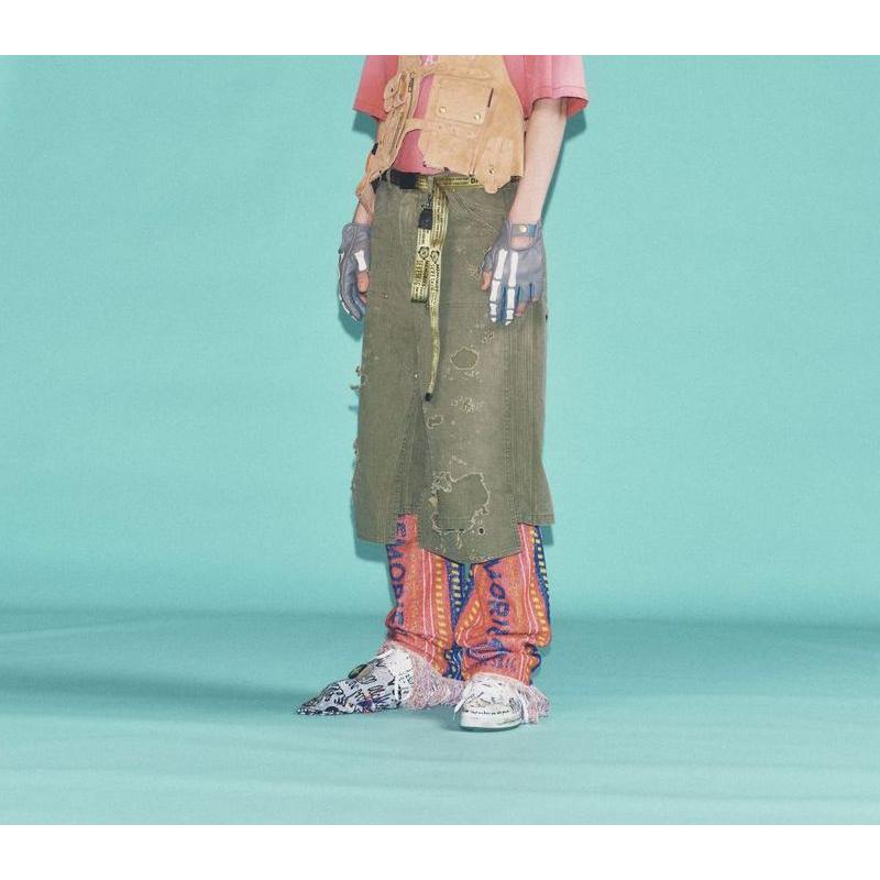 SEVESKIG（セヴシグ） SEVESKIG Damaged Double Knee Wide Bermuda