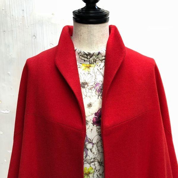 ◇FOXファー付きカシミヤ混ショートコート（ピーコート