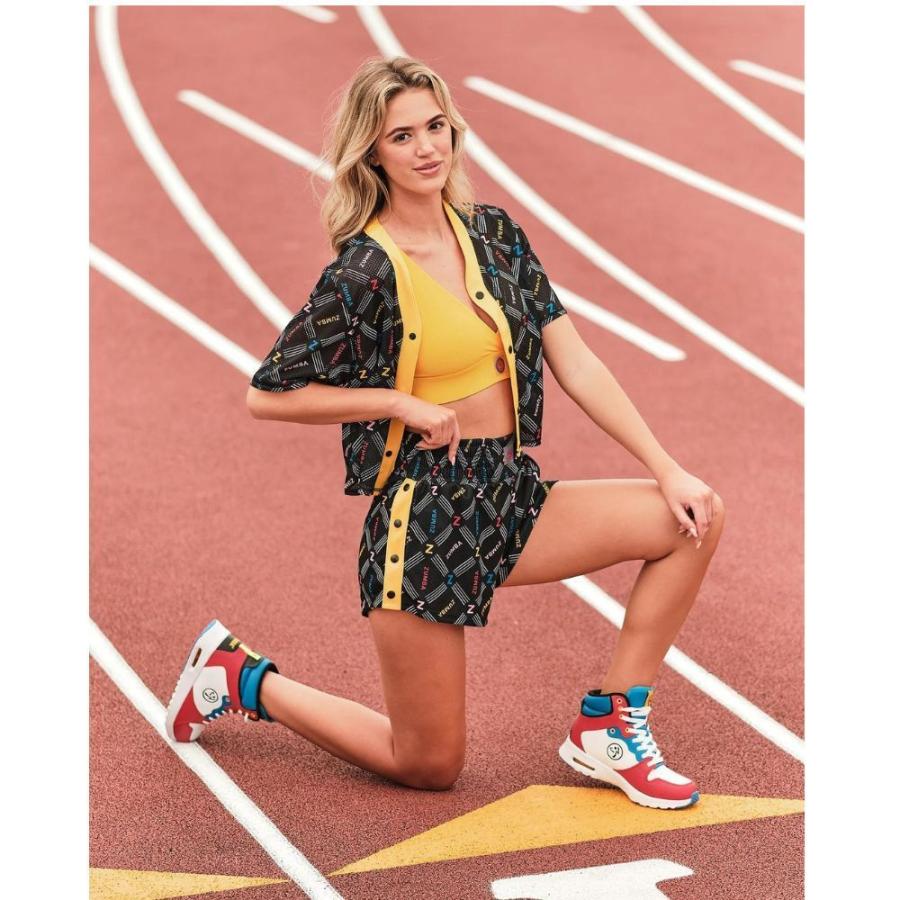 ズンバ ZUMBA ロゴ クロップ丈 メッシュ ベースボールシャツ