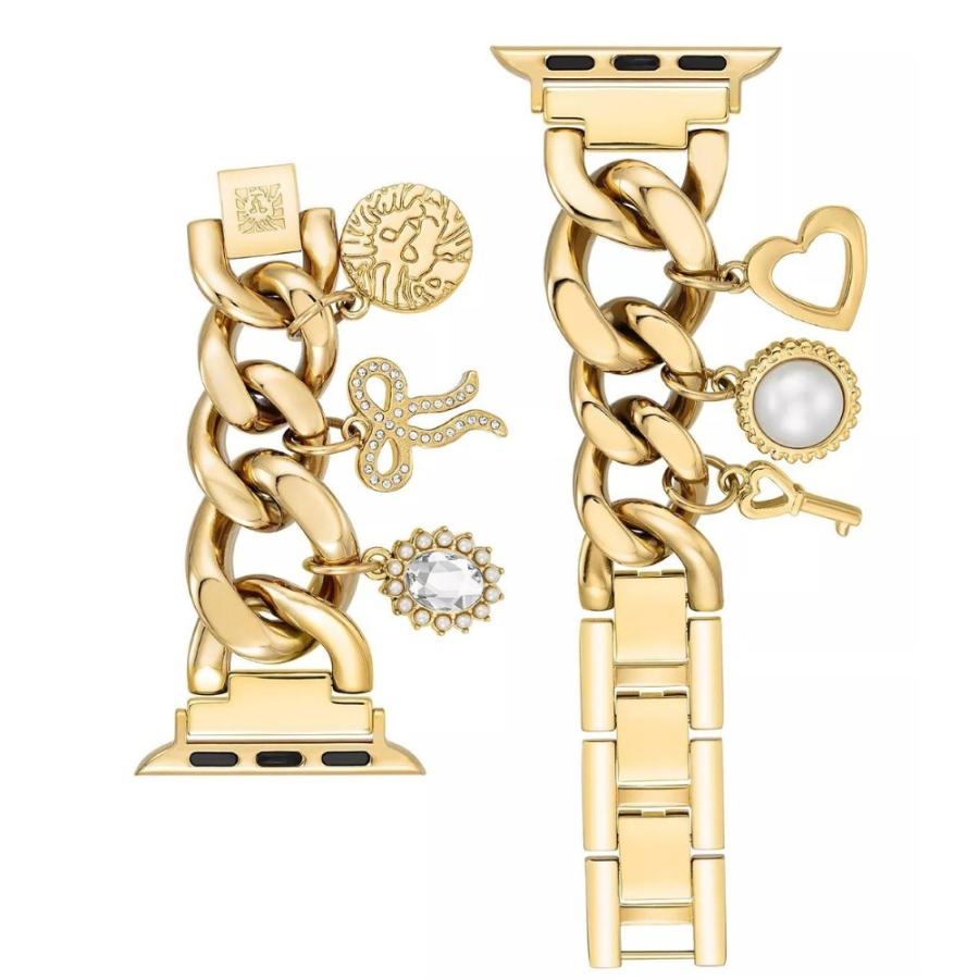 アンクライン Anne Klein アップルウォッチ バンド ベルト ストラップ メタル チャーム付き ゴールド42mm (Series 10) & 38/40/41mm レディース 取り寄せ_2