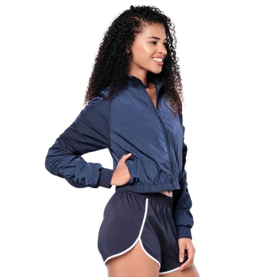 ズンバ ZUMBA Prep クロップ丈 ナイロン ネイビー ジャケット