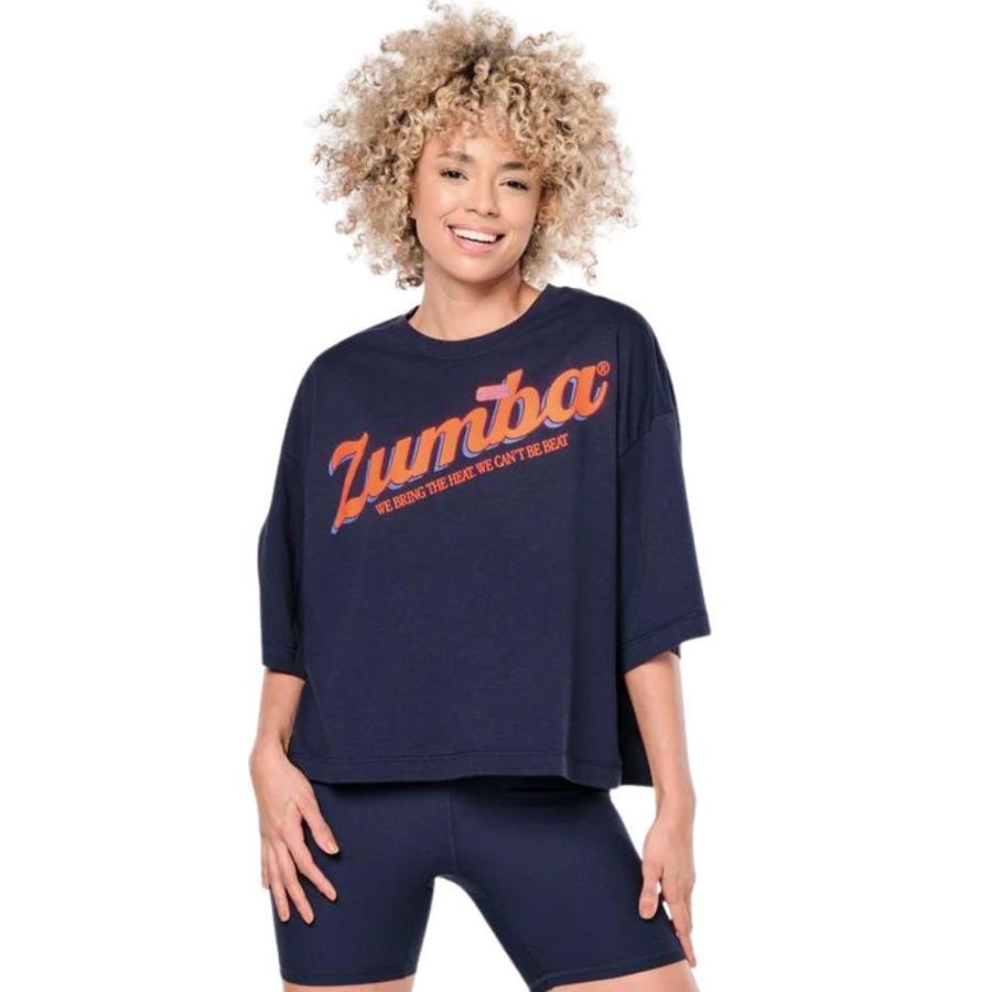 ズンバ ZUMBA Prep Tシャツ ロゴ オーバーサイズ ネイビー