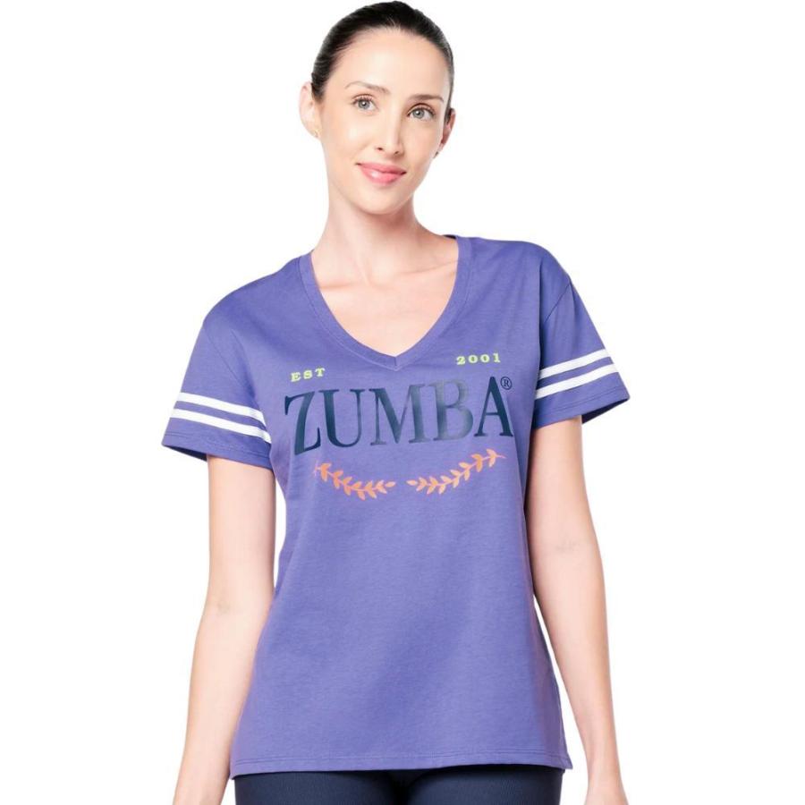 ズンバ ZUMBA Prep ルーズ Vネック ロゴ Tシャツ ブラック