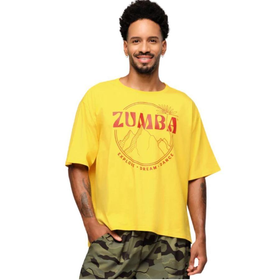 ズンバ ZUMBA Explore クルーネック ロゴ Tシャツ イエロー ズンバ ZUMBA Explore クルーネック ロゴ Tシャツ イエロー