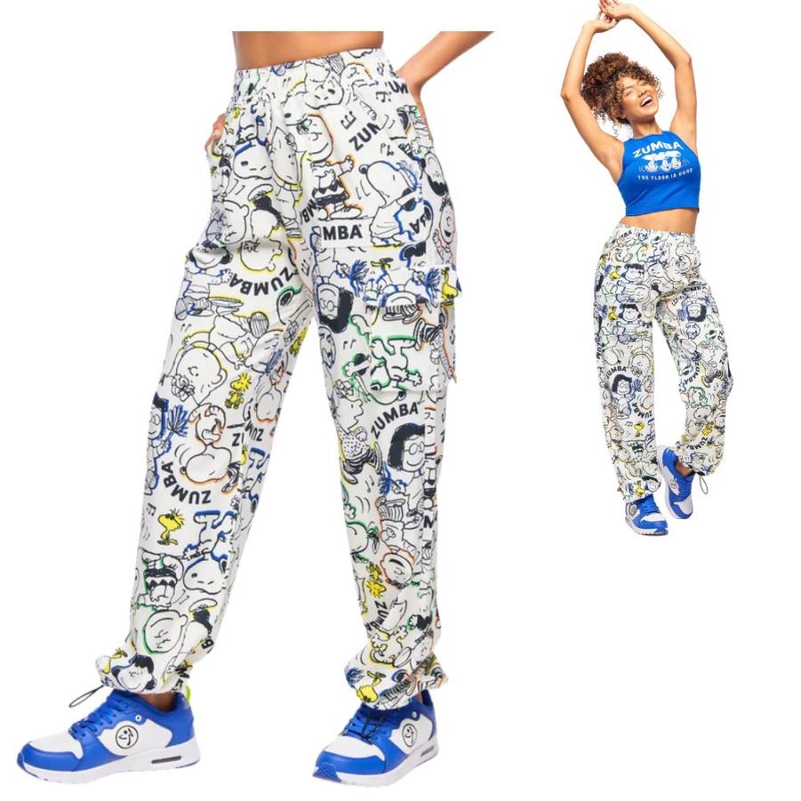 ズンバ ZUMBA X Peanuts スヌーピー カーゴパンツ ホワイト ズンバ ZUMBA X Peanuts スヌーピー カーゴパンツ ホワイト