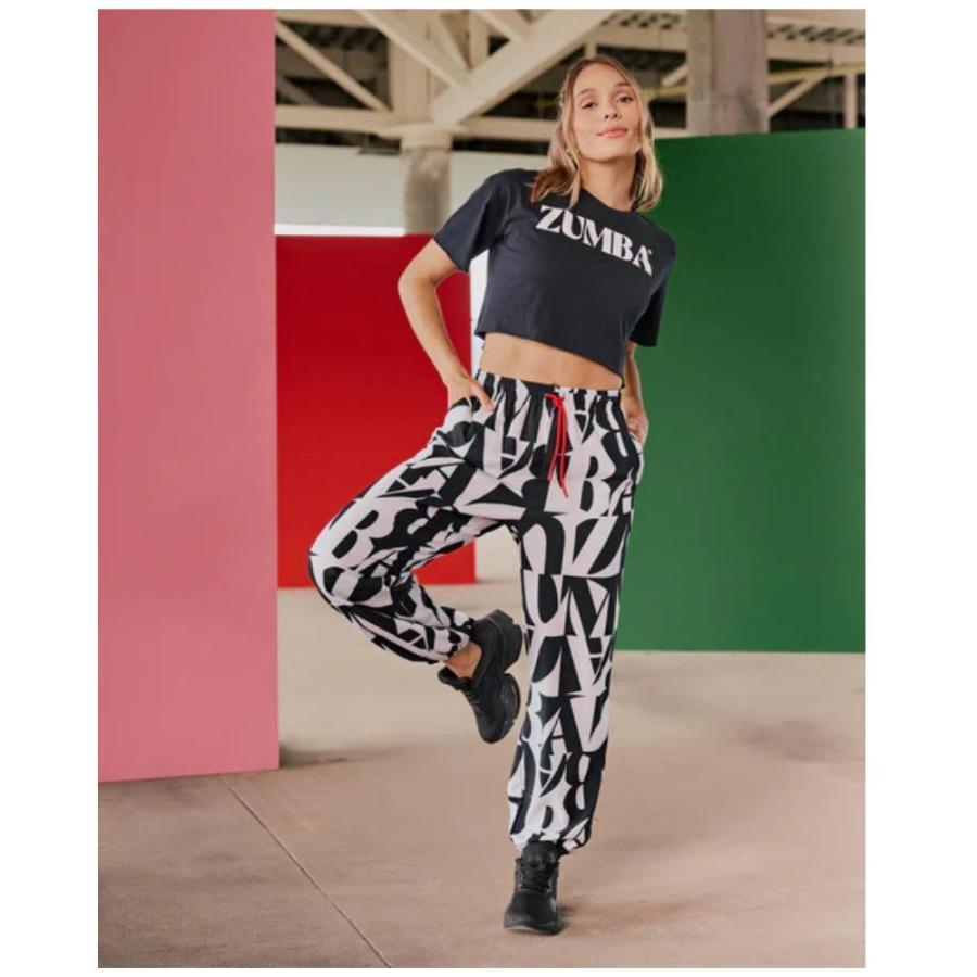 ズンバ ZUMBA Haus ウーブン バギーパンツ 総ロゴ ブラック ユニ