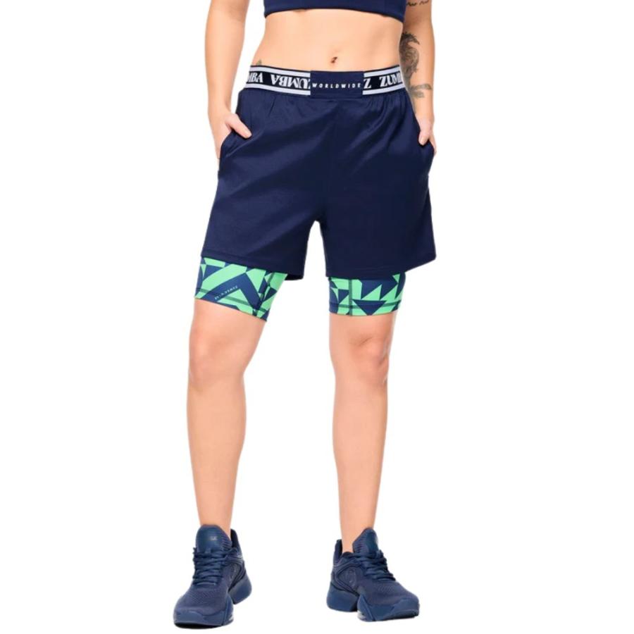 ズンバ ZUMBA Out Loud インナー付き ショートパンツ ネイビー レディース メンズ ユニセックス 取り寄せ