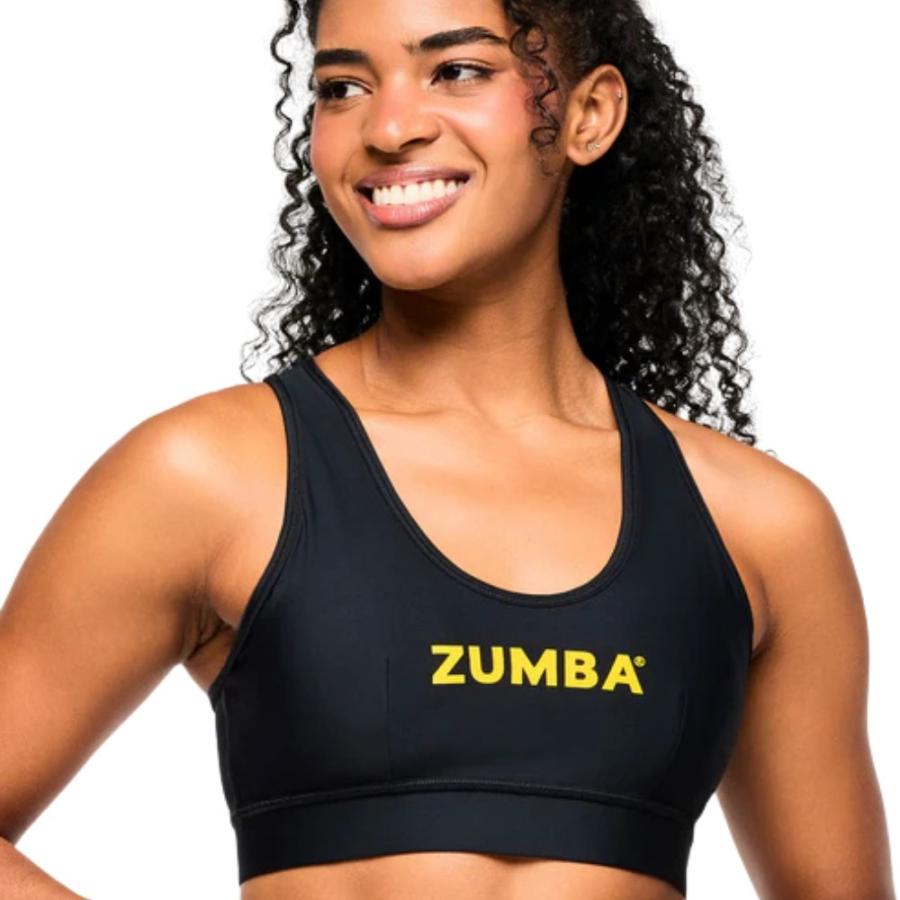 ズンバ（ZUMBA） ロゴ スクエアネック ブラタンクトップ ブラック
