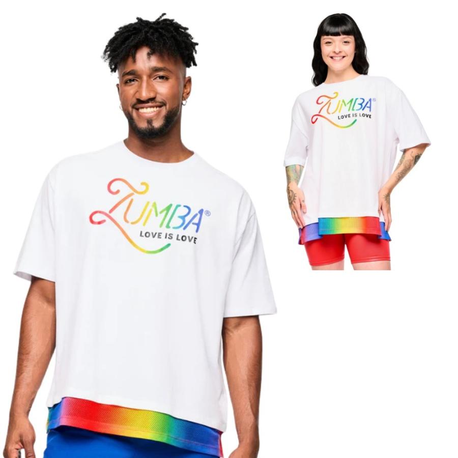 ズンバ（ZUMBA） ロゴ ダブルレイヤー Tシャツ ホワイト レディース