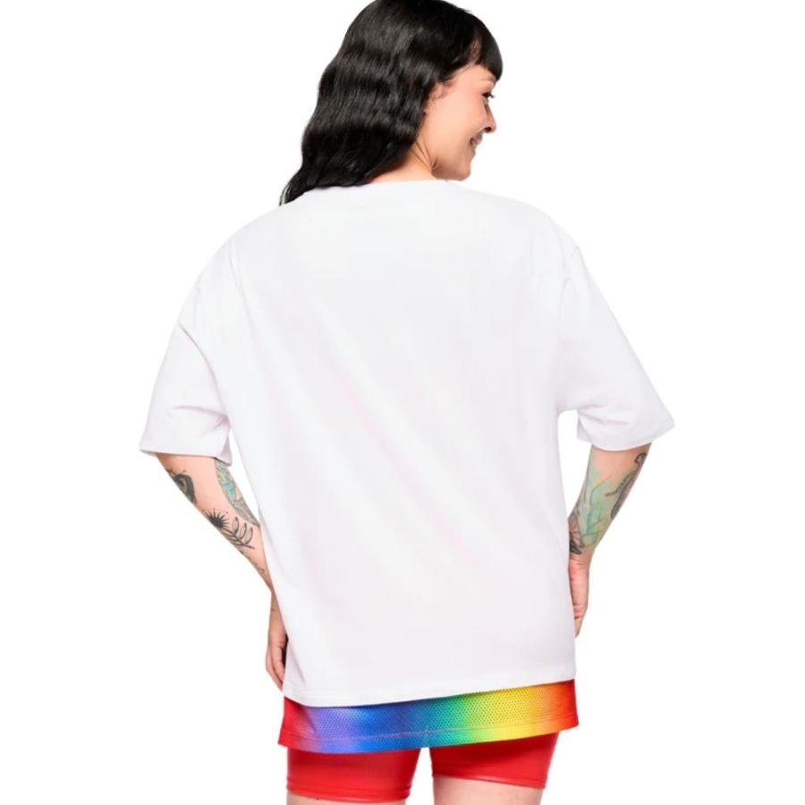 ズンバ ZUMBA ロゴ ダブルレイヤー Tシャツ ホワイト レディース