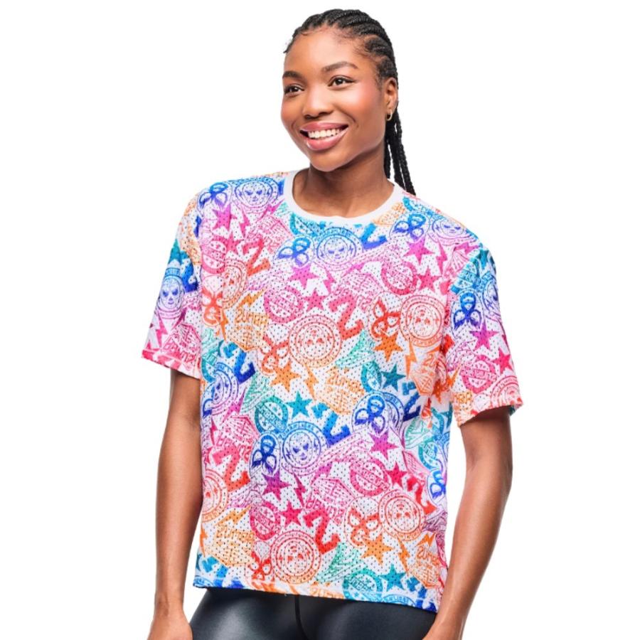 ズンバ ZUMBA ロゴ ボックス メッシュ Tシャツ ユニセックス