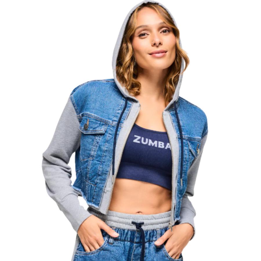 ズンバ（ZUMBA） ロゴ クロップ丈 ジップアップ フーディー 取り寄せ