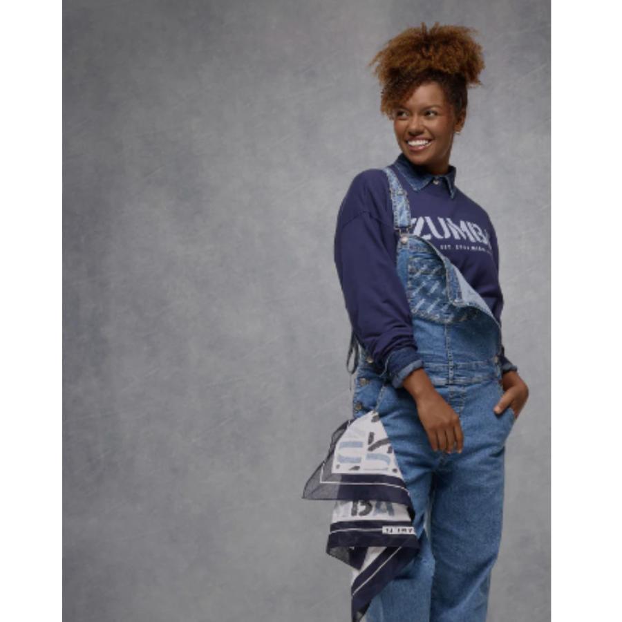 ズンバ ZUMBA ロゴ プルオーバー スウェット トレーナー Blue Jean