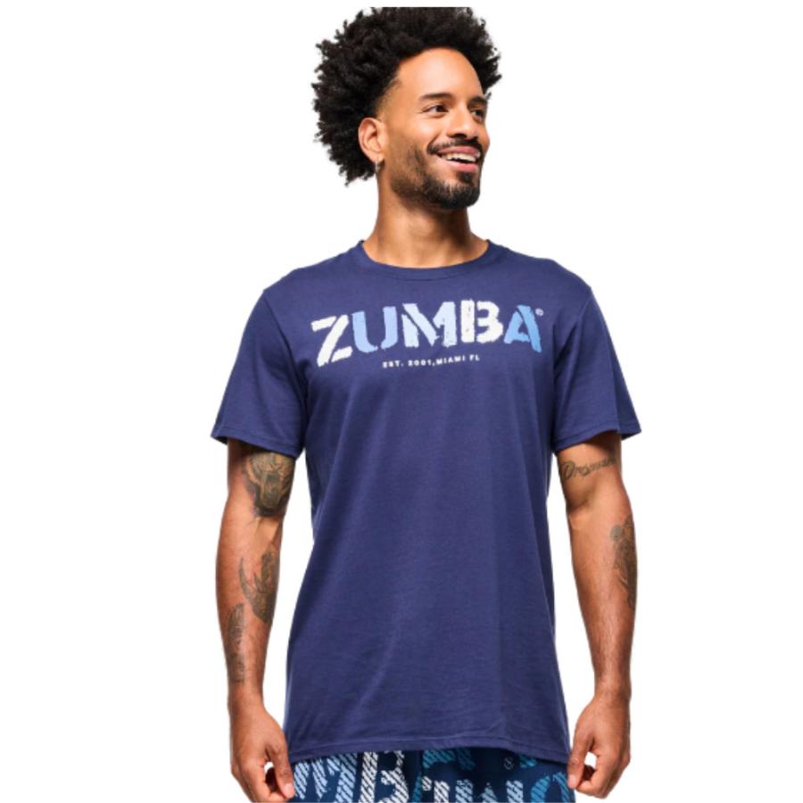 ズンバ（ZUMBA） ロゴ クルーネック Tシャツ ユニセックス Blue Jean
