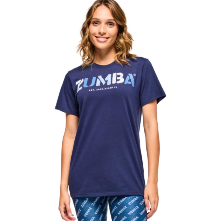 ズンバ ZUMBA ロゴ クルーネック Tシャツ ユニセックス Blue