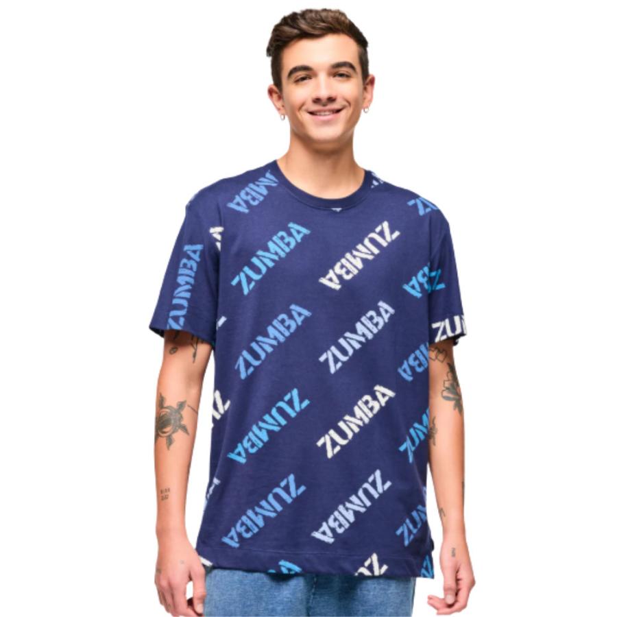 ズンバ ZUMBA ロゴ クルーネック Tシャツ ユニセックス Blue