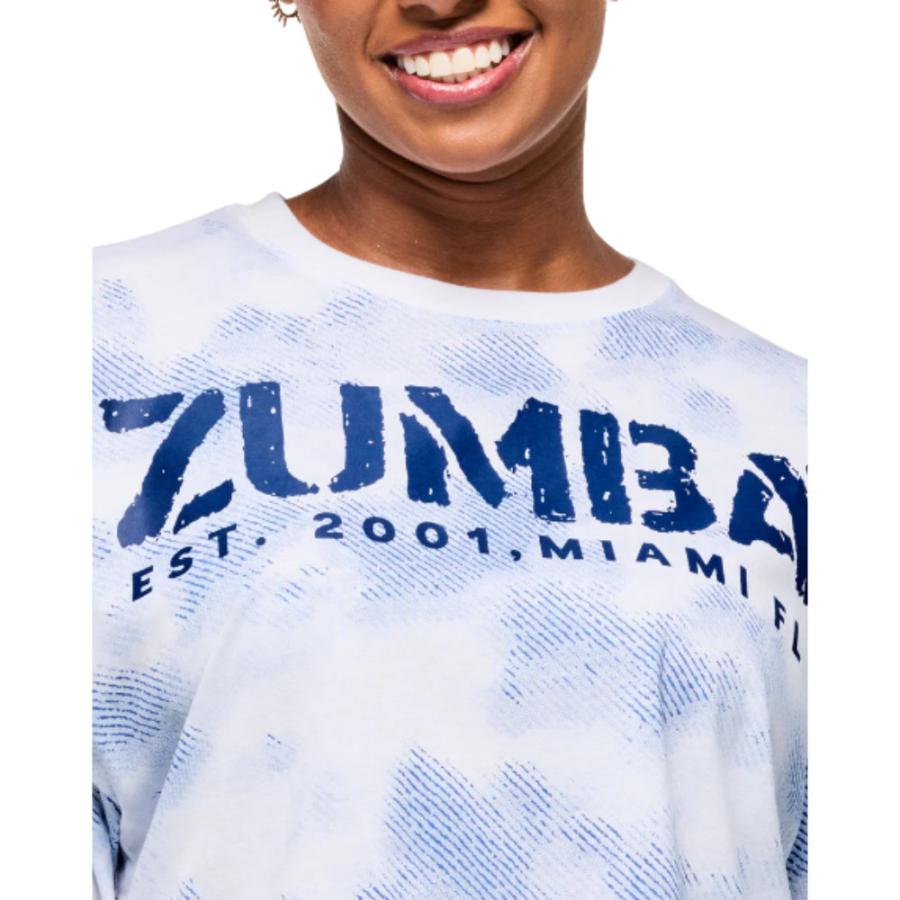 ズンバ ZUMBA ロゴ オーバーサイズ クロップ丈 Tシャツ Blue